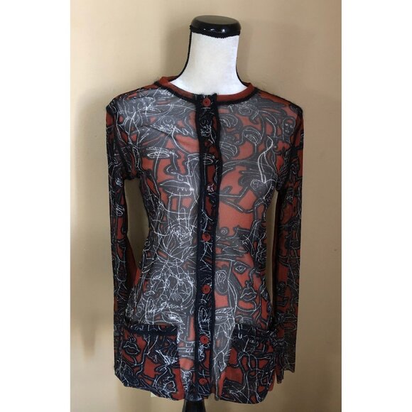 Jean-Paul Gaultier JPG Maille Femme vintage 1990s mesh cardigan tank set - Picture 8 of 14